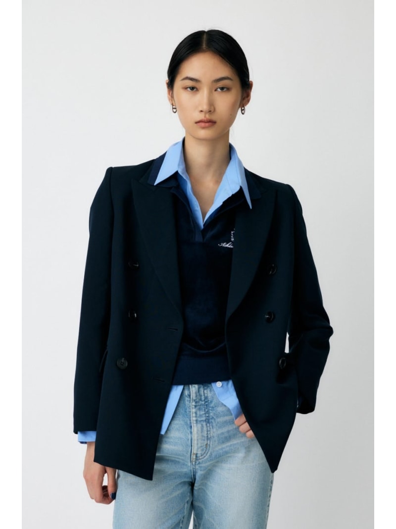 DOUBLE BREASTED PEAKED ジャケット MOUSSY マウジー ジャケット・アウター その他のジャケット・アウター ネイビー【送料無料】[Rakuten Fashion]のサムネイル
