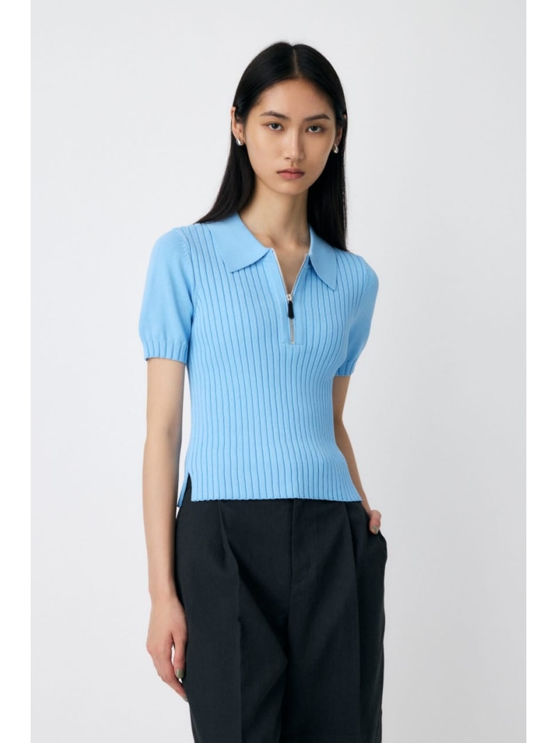 Rakuten - 【SALE／60%OFF】HALF ZIP CLASSIC ポロ トップス MOUSSY マウジー トップス ニット グレー ベージュ【RBA_E】[Rakuten Fashion]