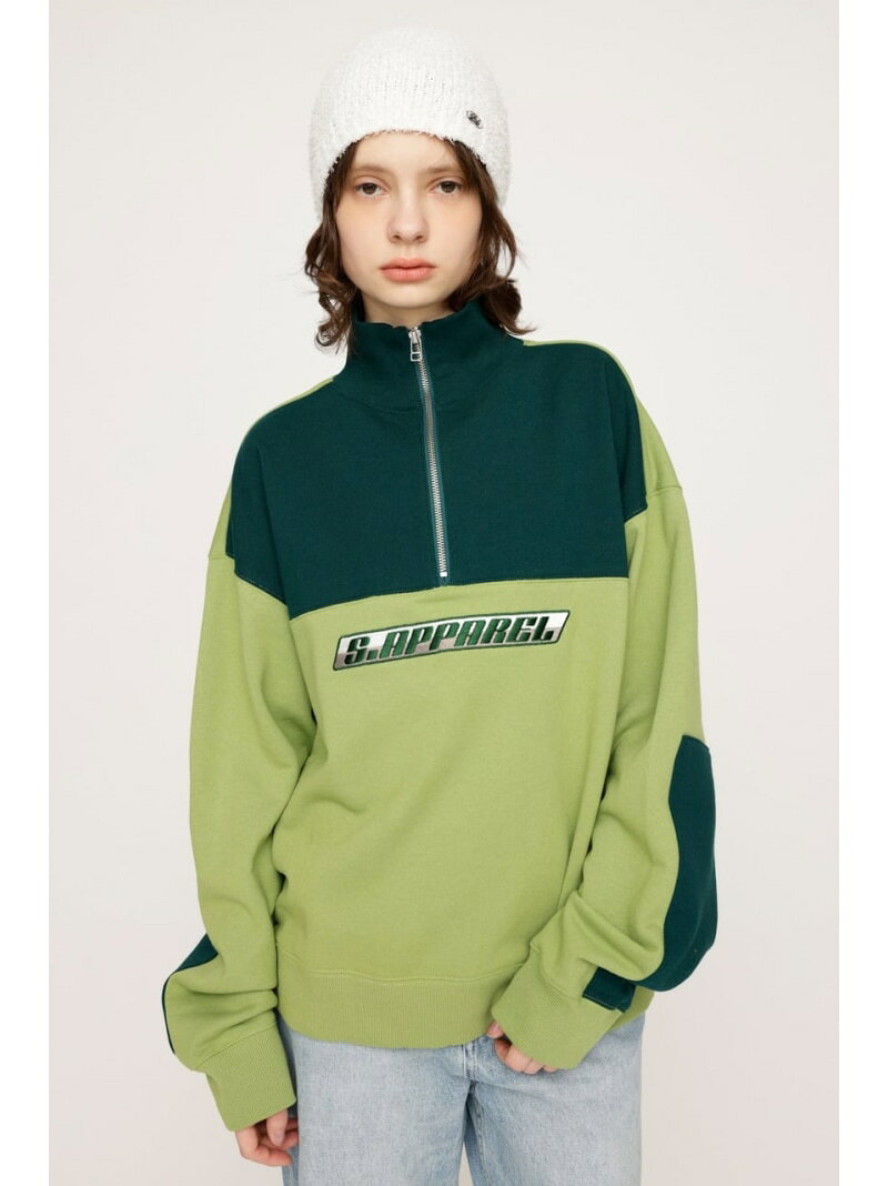 【SALE／30%OFF】BI-COLOR HALF ZIP スウェット SLY スライ トップス カットソー・Tシャツ ブラック グレー グリーン【RBA_E】【送料無料】[Rakuten Fashion]