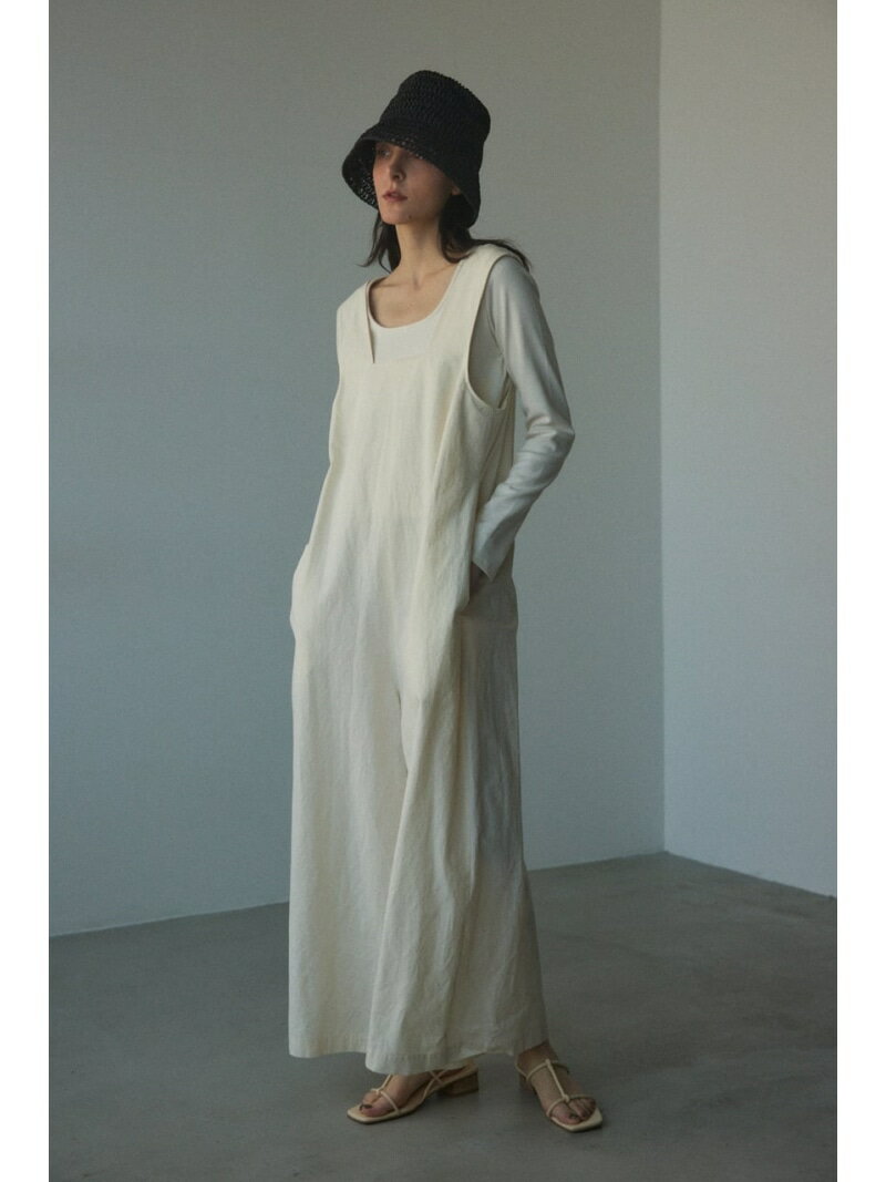 wide silhouette all in one BLACK BY MOUSSY ブラックバイマウジー オールインワン・オーバーオール オールインワン・つなぎ ホワイト ブラック カーキ【送料無料】[Rakuten Fashion]