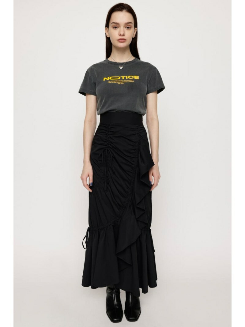 DRAWSTRING GATHER スカート SLY スライ スカート ミディアムスカート ブラック グレー【送料無料】[Rakuten Fashion]のサムネイル