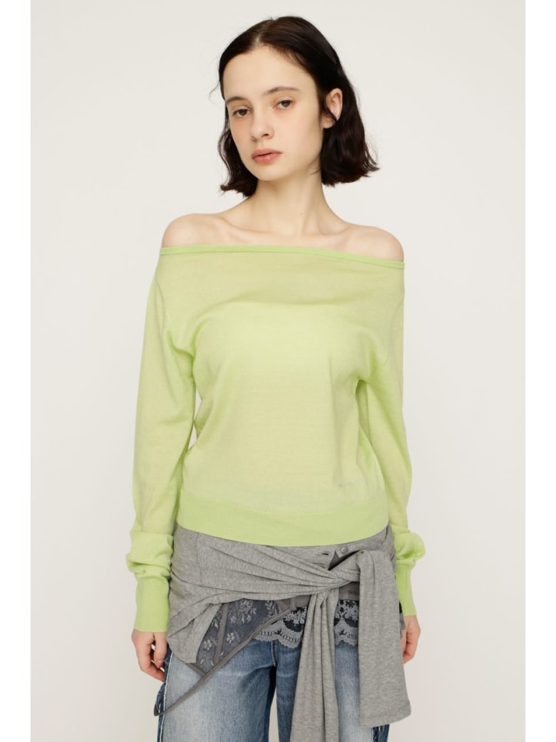 Rakuten - OFF SHOULDER 2WAY HG トップス SLY スライ トップス ニット グレー ネイビー グリーン【送料無料】[Rakuten Fashion]