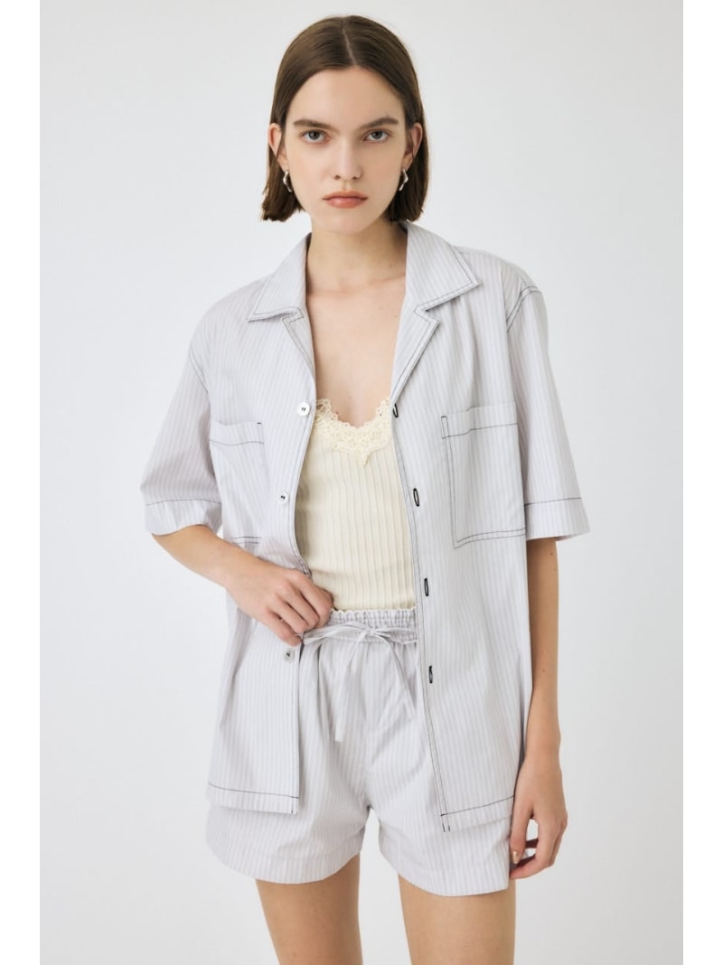 樂天商城 - 【SALE／50%OFF】OPEN COLLAR シャツ MOUSSY マウジー トップス シャツ・ブラウス ホワイト【RBA_E】【送料無料】[Rakuten Fashion]