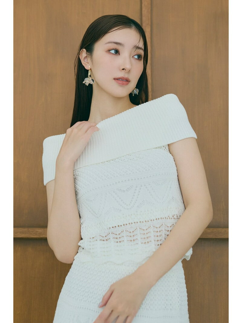 【SALE／20%OFF】2WAYクロシェオフショルニットトップス rienda リエンダ トップス ニット ホワイト ブラック ブルー【RBA_E】【送料無料】[Rakuten Fashion]のサムネイル