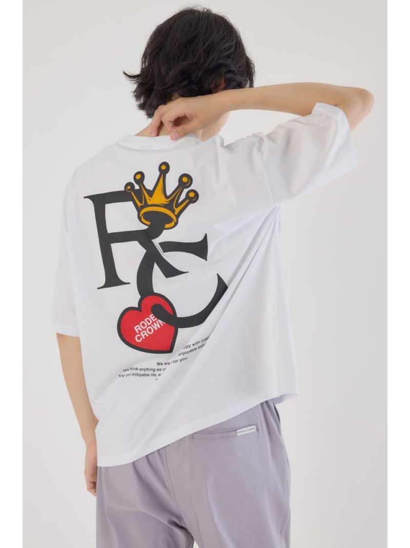 【SALE／20%OFF】ハート&クラウンTシャツ RODEO CROWNS WIDE BOWL ロデオクラウンズワイドボウル トップス カットソー・Tシャツ ホワイト グレー【RBA_E】[Rakuten Fashion]