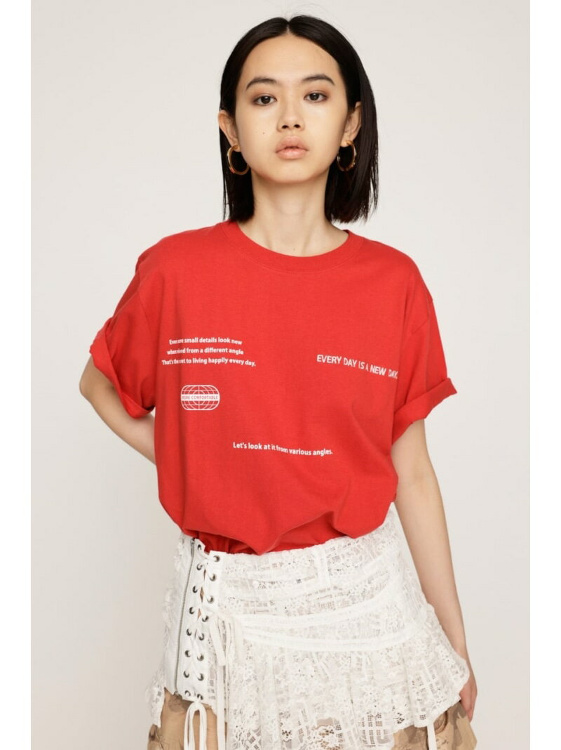 【SALE／20%OFF】RANDOM LOGO PRINT Tシャツ SLY スライ トップス カットソー・Tシャツ ホワイト レッド ブラック グレー【RBA_E】【送料無料】[Rakuten Fashion]