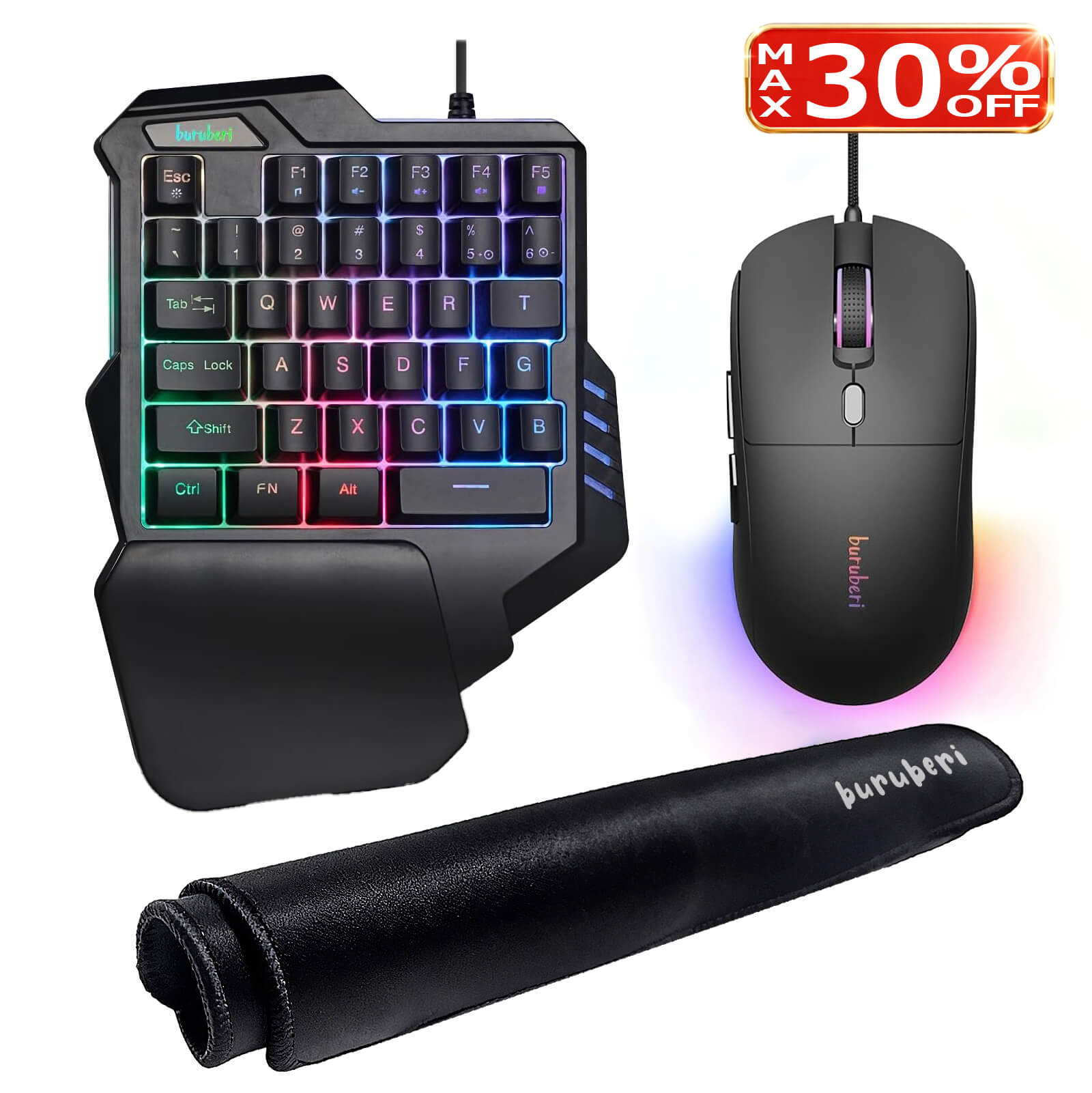 【スーパーセール限定★30%オフ】buruberi キーマウ ゲーミングキーボードマウスセット フォートナイト..
