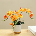 WillingYou 胡蝶蘭 造花 3本立 全4色 花瓶付き インテリア 鉢植え 花 アートフラワー 新築祝い 開店祝い ギフト プレゼント フラワーギフト