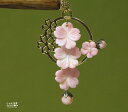 ”薫り立つ枝垂れ桜”極上コンク貝&深海本珊瑚 かんざし【お花見 和装 華やか】