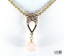 装着かんたん♪天然石ローズクォーツのマグネットネックレス【お守り 紅水晶 パワーストーン ゴールド お買い得】【あす楽対応】