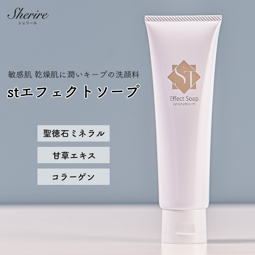 洗顔料 STエフェクトソープ 100g 敏感肌 乾燥肌 聖徳石ミネラル 弱酸性 洗顔ソープ 洗顔フォ