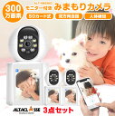 みまもりカメラ 「3点セット」見守りカメラ モニター付 通話可能 カメラから電話 スマホ 留守番 新生活 2.4GHz対応 ペット 防犯カメラ 300万画素 S...