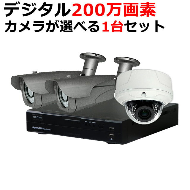 防犯カメラセット 防犯カメラ 200万画素 防水 屋内対応 屋外 1台セット 監視カメラ EXSDI HD-SDI デジタル画質 カメラが選べる 業務用 DVRSET-HD031 あす楽対応 送料無料 アルタクラッセ