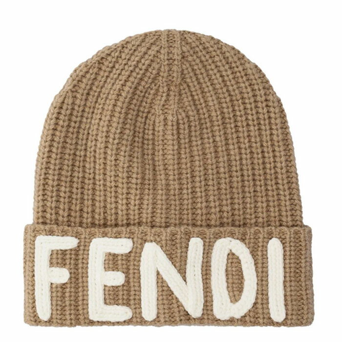 フェンディ ニット レディース メンズ ウール ハット ブラウン ニット帽 帽子 スノボー スキー ブランドニット ビーニーFENDI BEANIE BERRETTO LANA CON LOGOFXQ900AIX0F0QF0 S/M BROWN