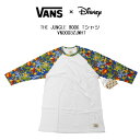 VANS THE JUNGLE BOOK REGLANバンズ　ディズニーコラボ長袖　ティーシャツ　TEE SHIRT　メンズ、レディース白ベースに袖がジャングルブック柄、S、M