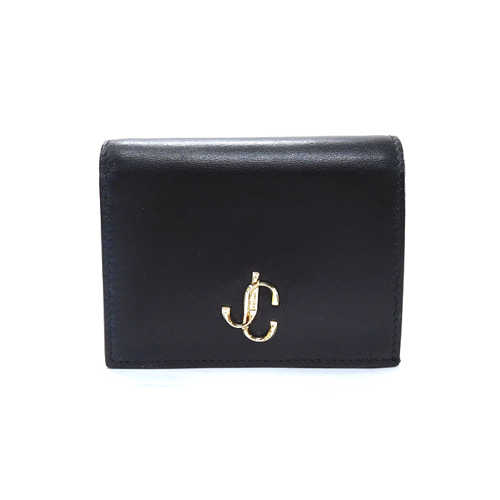 ★ラッピング無料★ジミーチュウ　ハンネウォレットJIMMY CHOO HANNE WALLET財布　折りたたみ財布PKR 010003 BLACK ブラック