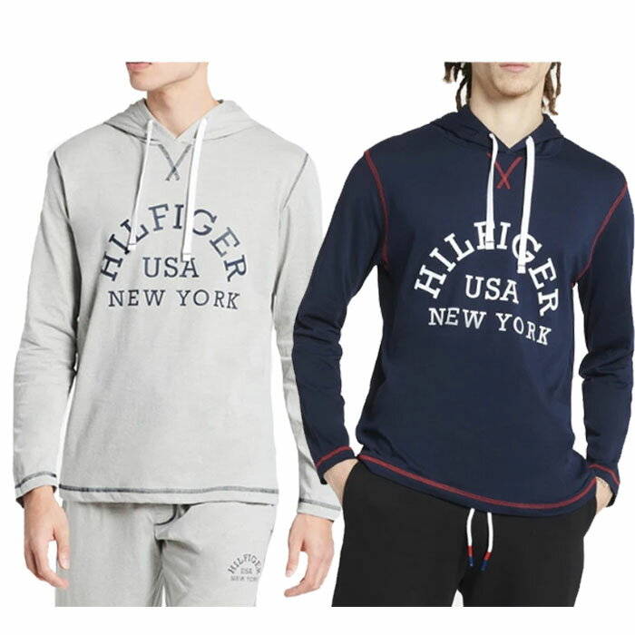 トミーヒルフィガー メンズ　長袖　フード付き　スェット　プルオーバー　パーカーTOMMY HILFIGER USA NEWYORK LONG SLEEVE HOODIE09T4091 410DARKNAVY(ネイビー) 004GREYHEATHER(グレーヘザー)