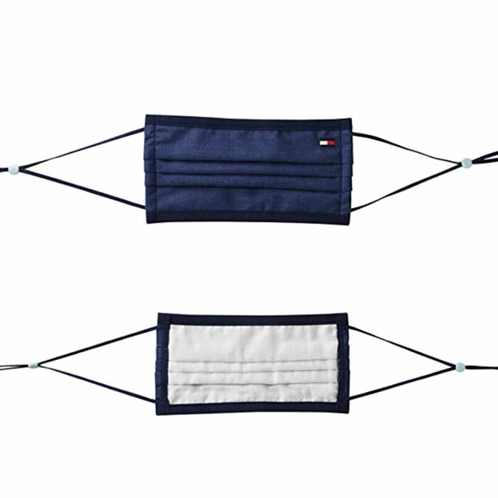 TOMMY HILFIGER Unisex Reusable 3 Pack Face Maskトミーヒルフィガー ファッションマスク　3色セット69J3569 600無地DENIM(ネイビーデニム) チェックRED(レッド) 無地WHITE(ホワイト)