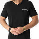 ディーゼル Tシャツ メンズ ディーゼル メンズ Tシャツ ロゴ Vネック無地 半袖 ティシャツ ブランド ブラックDIESEL UMLT DIEGOS-J-V T-SHIRTA02266 OGBAR 900 BLACK