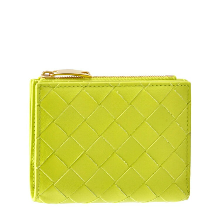 箱破れ品ボッテガ 財布 メンズ レディース ボッテガヴェネタ イントレチャート ミニウォレットBottega Veneta MINI WALLET二つ折り財布 ファスナーウォレット 小銭入れ付き707601VCPP37203 YELLOW(うすいイエロー)のサムネイル