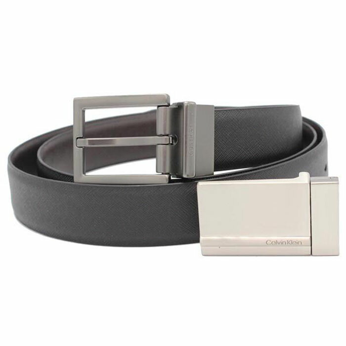 カルバンクライン ベルト（メンズ） カルバンクライン ベルトセット 2バックルメンズ リバーシブル ベルト プレゼントCalvin Klein Reversible Leather Strap 2Buckles11CK020020 BLACK BROWN ブラック ブラウン