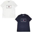 トミー ヒルフィガー Tシャツ メンズ 半袖 ロゴプリントティーシャツ クルーネック ネイビー ホワイトスポーツ トップス 大きめ ゆったり 丸首 春 夏贈り物...