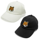 メゾンキツネ キャップ メンズ レディース Maison Kitsune CAP ラージ フォックスヘッド エンブロイダリー 6P キャップ ロゴ刺繍 ロゴパッ...