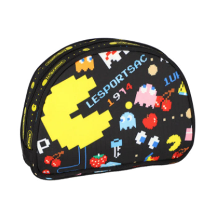 レスポートサック ポーチ ハーフムーンパックマン 楕円型ポーチ 化粧ポーチ1974パワーペレットLeSportsac HALFMOON ZIP PAC-MAN3827G842 1974 POWER PELLETS