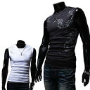 \送料無料/タンクトップ メンズ トップス プリント 柄入り おしゃれ スポーツ スリム ノースリーブ インナー 全3色◆