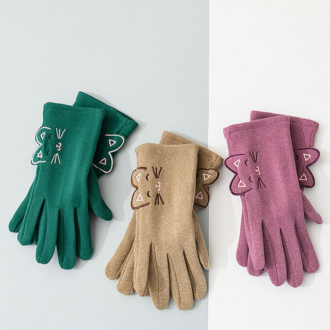 手袋 猫柄 おしゃれ かわいい グローブ レディース スマホ対応 秋冬 暖かい スマホ タッチパ対応 タブレット 手ぶくろ 防寒 防風 保温 裏起毛 寒さ対策 手首 スマホ手袋 アウトドア プレゼント ギフト送料無料
