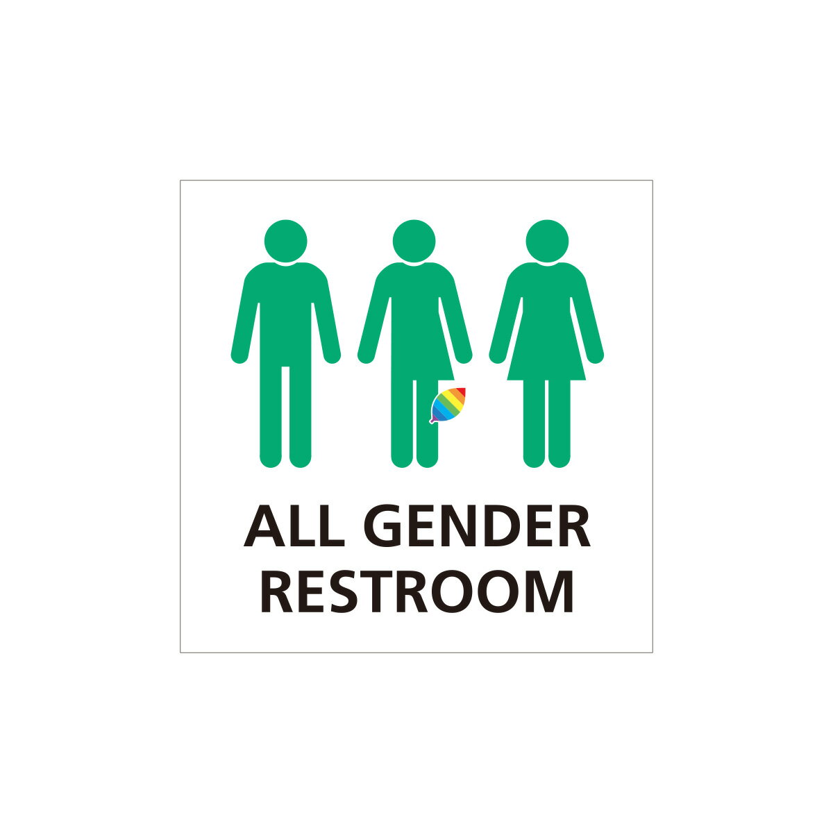 楽天しあわせ設備NEXT楽天市場店トイレマークステッカー オールジェンダー ALL GENDER RESTROOM [ TL-120-GE03 ] （ホワイトベース/グリーン）ピクトグラムシール