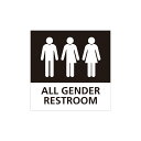 トイレマークステッカー オールジェンダー ALL GENDER RESTROOM [ TL-120-GE07 ] （黒×白）ピクトグラムシール