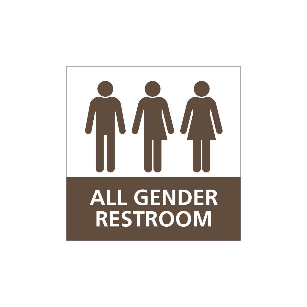 楽天しあわせ設備NEXT楽天市場店トイレマークステッカー オールジェンダー ALL GENDER RESTROOM [ TL-120-GE11 ] （白×ブラウン）ピクトグラムシール