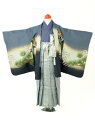 【レンタル商品10%OFF】七五三レンタル フルセット 5才 男児「グレー鷹/袴 グレー金手鏡」(身長110cm〜120cm) i501【レンタル】