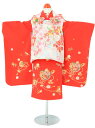 【レンタル商品10%OFF】七五三レンタル フルセット 3才 女児 被布「ワイン梅」(身長95cm〜105cm) j311【レンタル】