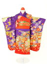 【レンタル商品10%OFF】七五三レンタル フルセット 3才 女児「紫御所車」(身長80cm〜90cm) j358【レンタル】