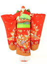 【レンタル商品10%OFF】七五三レンタル フルセット 5才 女児「赤蝶」(身長110cm〜120cm) j509【レンタル】