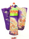 【レンタル商品10%OFF】七五三レンタル フルセット 7才 女児「紫手まり」(身長110cm〜120cm) j703【レンタル】