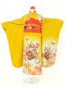 【レンタル商品10%OFF】七五三レンタル フルセット 7才 女児「カラシ花車」(身長110cm〜120cm) j714【レンタル】