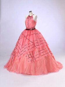 【 ポイントアップ/ファッション・ザ・セール】カラードレス ウェディング用 9〜13号「ピンクアメリカンスリーブドレス（スパンコール）」pink-009【送料無料】【レンタル】