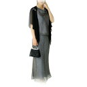 【レンタル商品10%OFF】レンタルドレス レディース(大人)「グレー総ラメ2ウェイ」9号【g165】【パーティドレスレンタル】【ドレスレンタル】【お宮参り】【...