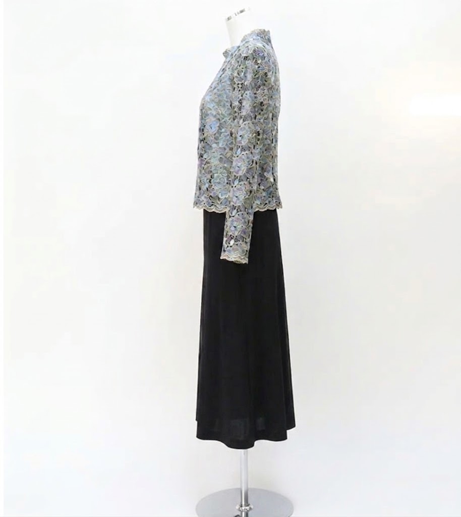 【レンタル】単品「上着ブルーフラワー刺繍」13号 g187t /祖母 親戚 母親向けドレスレンタル セレモニー 50代 60代 70代 80代 シニア フォーマル 貸衣装 ミセス shiawasesouko-10022808 レンタル衣装 シアワセソウコ サンプル画像2