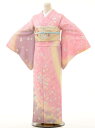 【レンタル全品10%OFF】足袋までついたフルセット 式場届けで返却らくらく・送料込・格安 付下げ フルセット レンタル「ピンク桜」f109【レンタル】