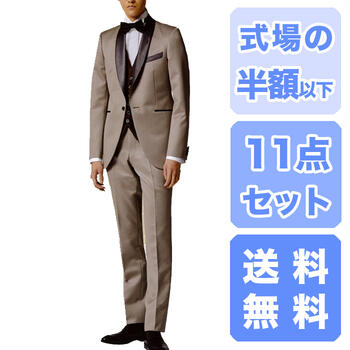 【ポイント5倍】【新作】新郎 タキシードレンタル【送料無料】「タキシード tx20399」【靴まで揃った11点セット】【レンタル】【お中元SALE】