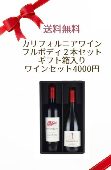 送料無料 カリフォルニアワイン フルボディ2本セット ギフト箱入りワインセット4000円 ※クール便は+390円別途請求 ギフト ワインセット ギフト箱入り 化粧箱入り