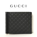 グッチ GUCCI マネークリップ メンズ 財布 二つ折り ブラック【新品正規品】544478 BMJ1N 1000【純正紙袋リボン選択可】人気のマイクロGGシマ 札入れ カード入れ 牛革 2つ折り 黒 正規アウトレット品 男性用 ギフト 本物保証!! 1