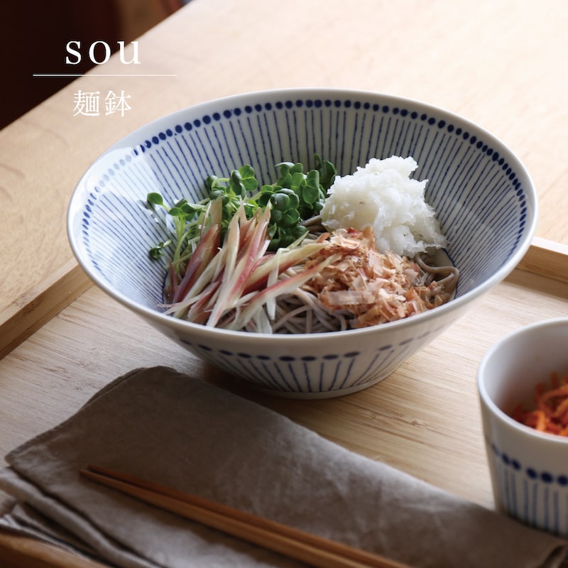 sou 蒼十草 7.0鉢 カネ定製陶 麺鉢 ラーメン 美濃焼 日本製の写真
