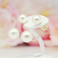 【楽天市場】【送料無料】 K18 あこや真珠ダブルピアス 8.0mm～8.5mm 6.5～7.0mm パーティー 結婚式 卒業式 入園式 入学