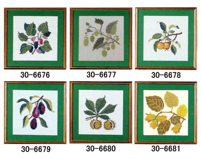 フレメ クロスステッチ キット 刺しゅう 【 クワ / ホップ / パラダイスアップル / プルーン / マロン ..