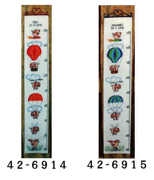 クロスステッチ キット 上級者 フレメ 【ブタの身長計 - 出産・誕生・懐妊・祝い・女の子・男の子 -】 ..